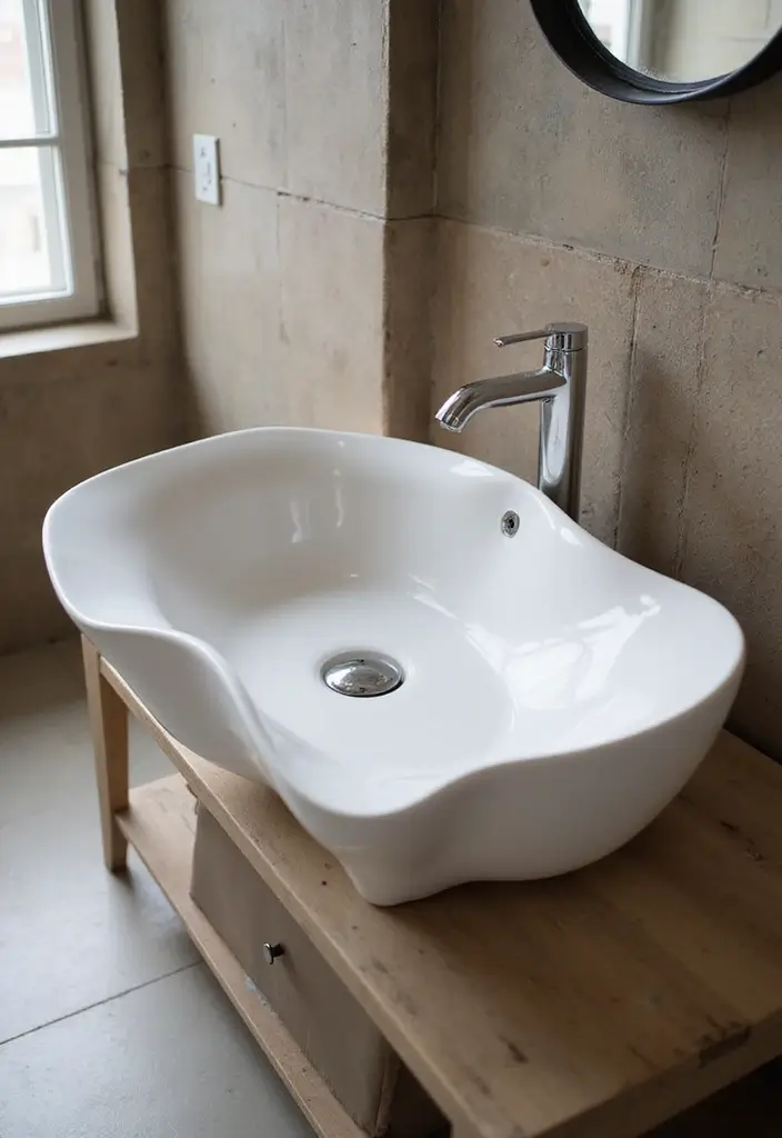 27 Small Bathroom Sink Ideas That Save Space Stylishly - 19. Unique Shapes and Styles