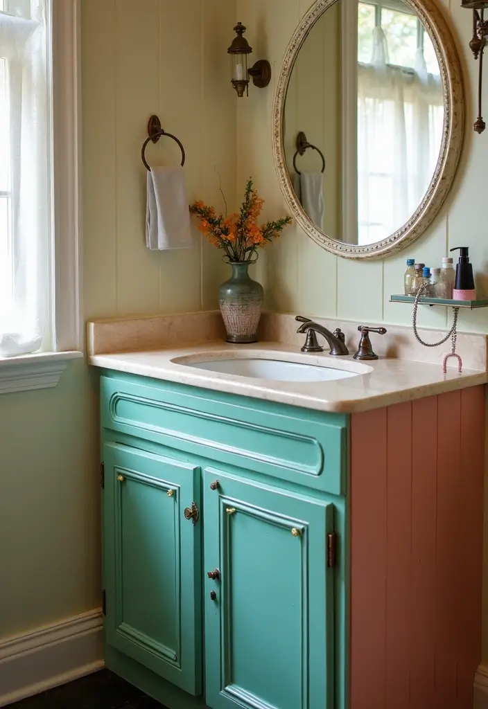 27 Small Bathroom Sink Ideas That Save Space Stylishly - 23. Retro Sinks