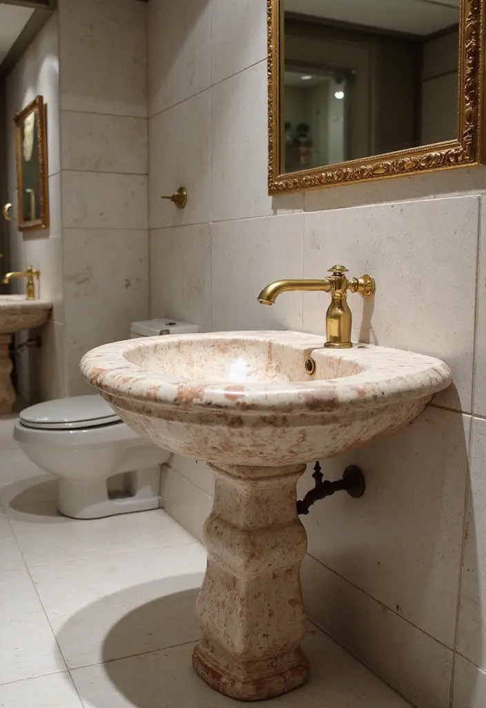 27 Small Bathroom Sink Ideas That Save Space Stylishly - 27. Artistic Sink Designs