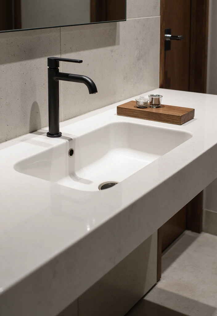 27 Small Bathroom Sink Ideas That Save Space Stylishly - 8. Integrated Sink Counters