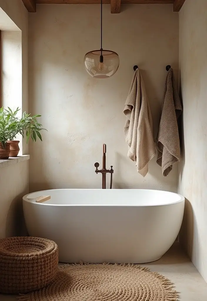 27 Small Cabin Bathroom Ideas With Rustic Charm - 10. Textured Fabrics