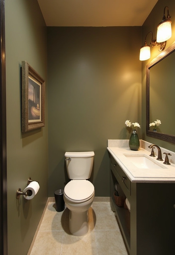 27 Small Cabin Bathroom Ideas With Rustic Charm - 3. Earthy Color Palette