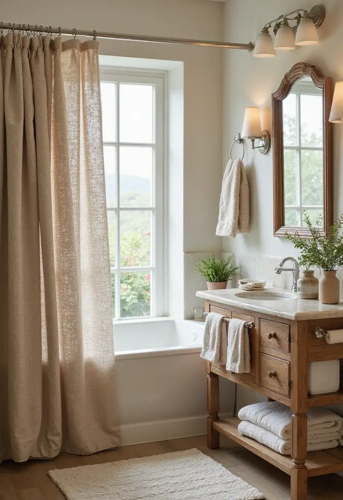 27 Small Victorian Bathroom Designs That Feel Classic - 11. Layered Textures