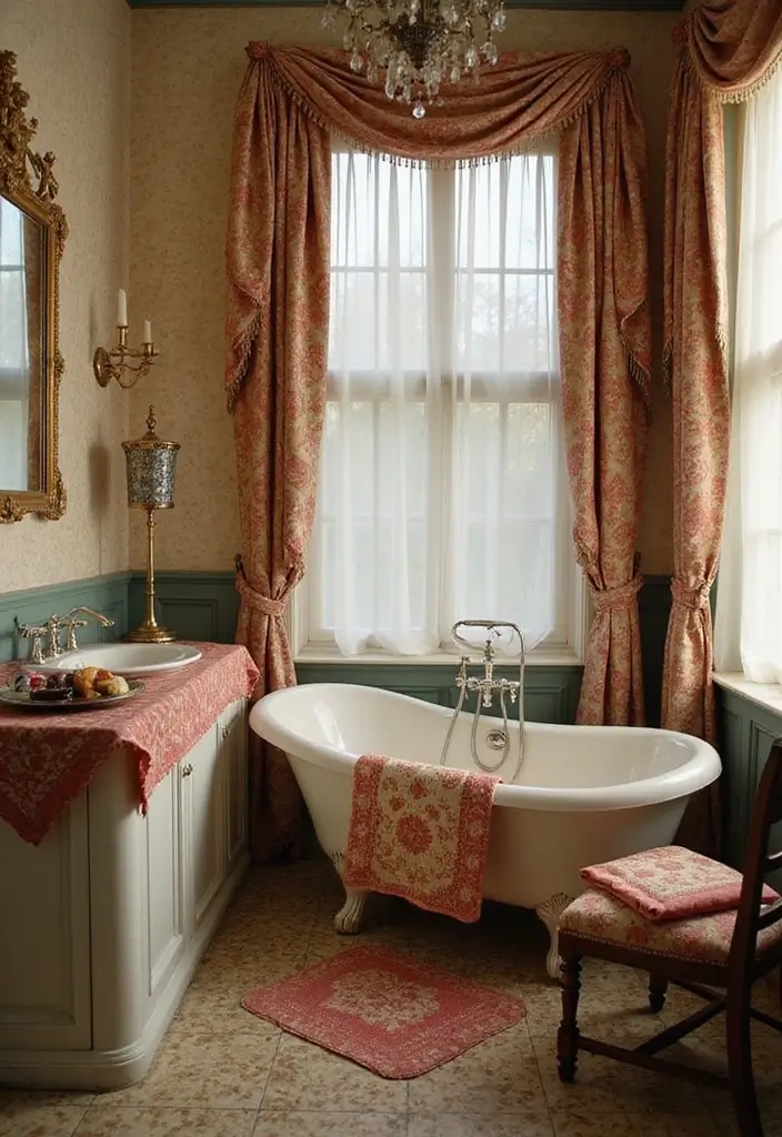 27 Small Victorian Bathroom Designs That Feel Classic - 20. Luxurious Bath Linens