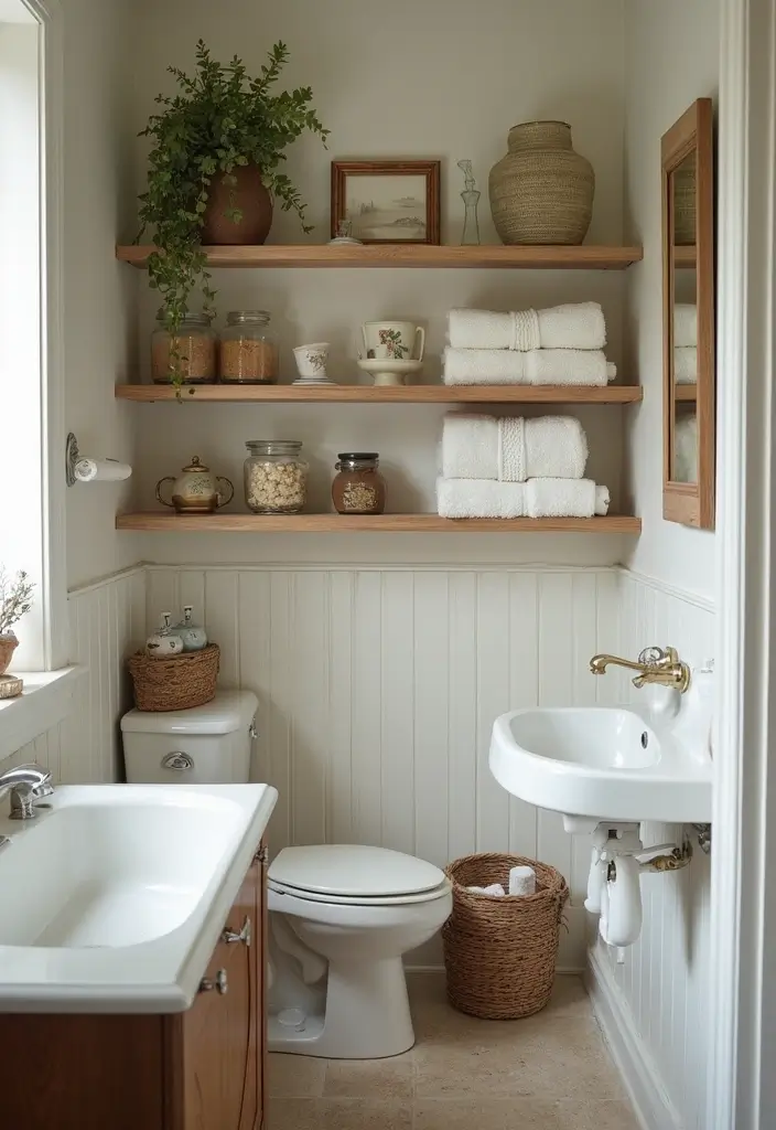 27 Small Victorian Bathroom Designs That Feel Classic - 4. Clever Shelving Solutions