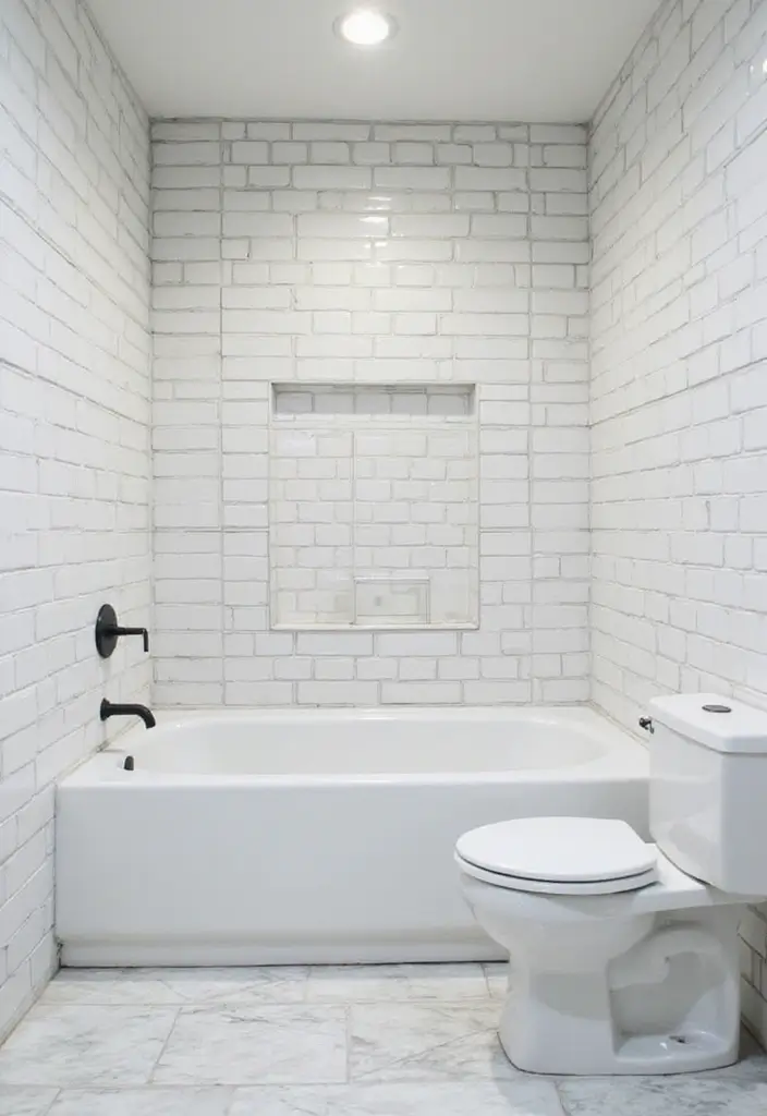 27 Subway Tile Bathroom Wall Designs That Never Go Out of Style - 16. Subway Tiles in Geometric Patterns