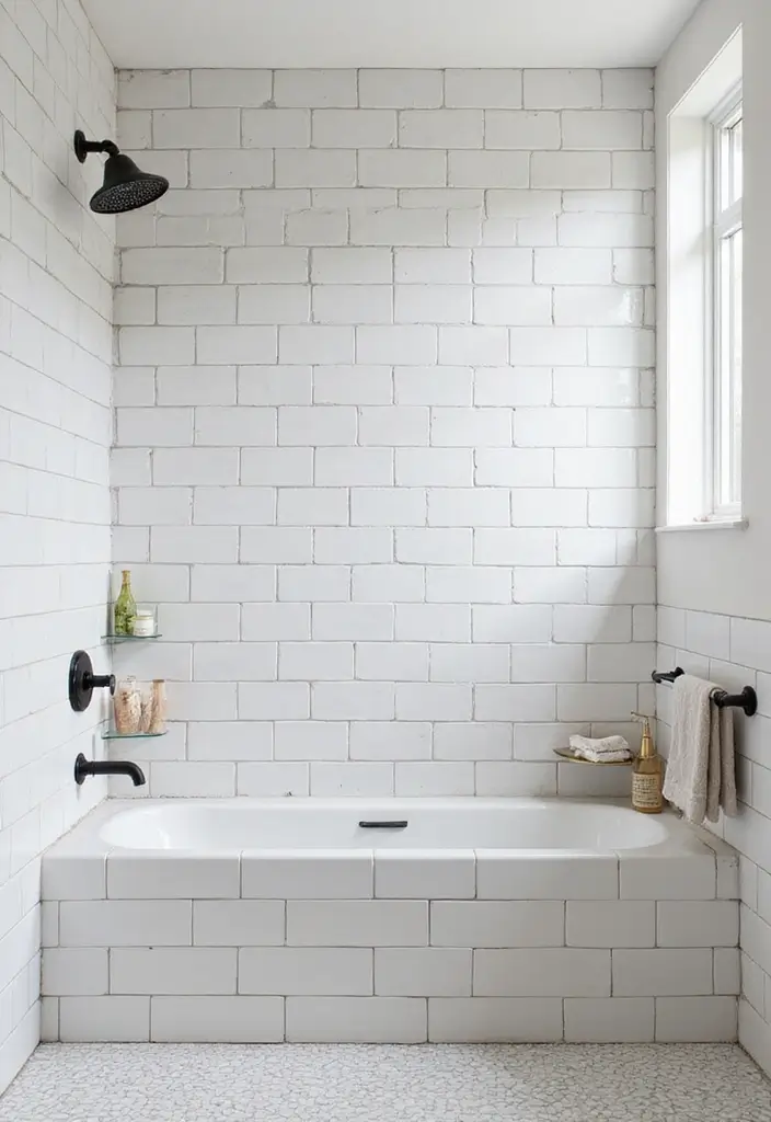27 Subway Tile Bathroom Wall Designs That Never Go Out of Style - 22. Subway Tiles with Unique Layouts