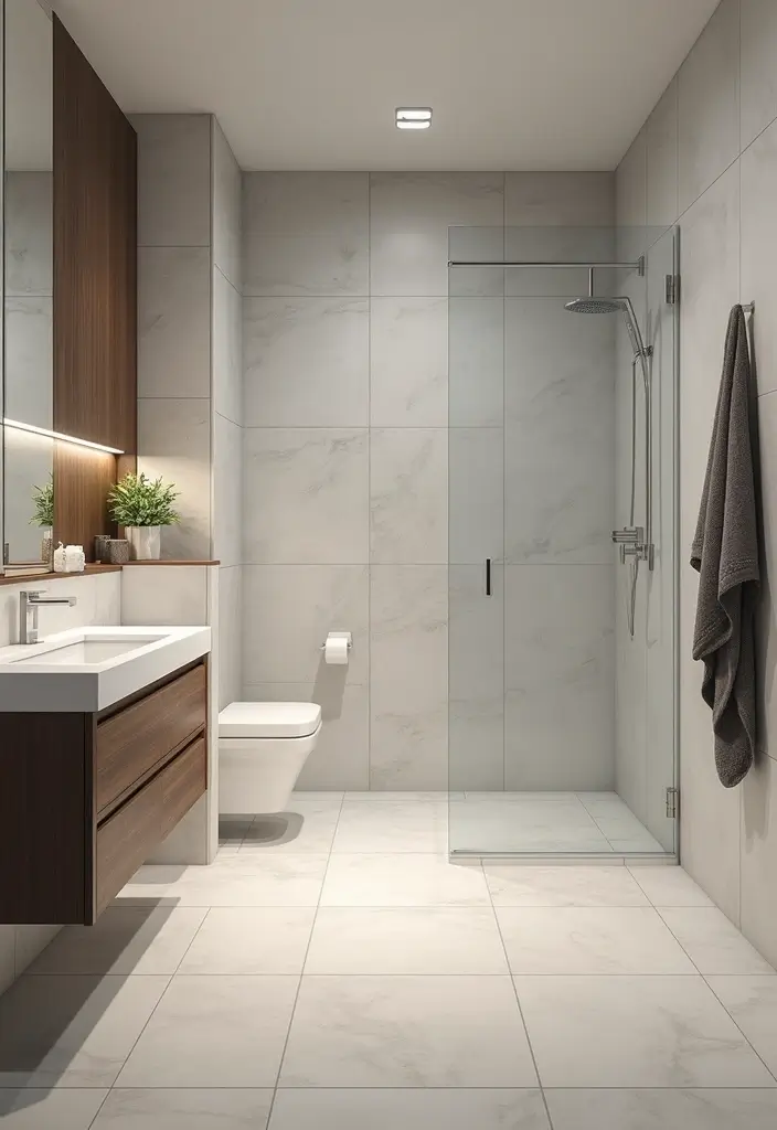 27 Wet Room Bathroom Small Layout Ideas That Work - 1. Continuous Flooring for Flow