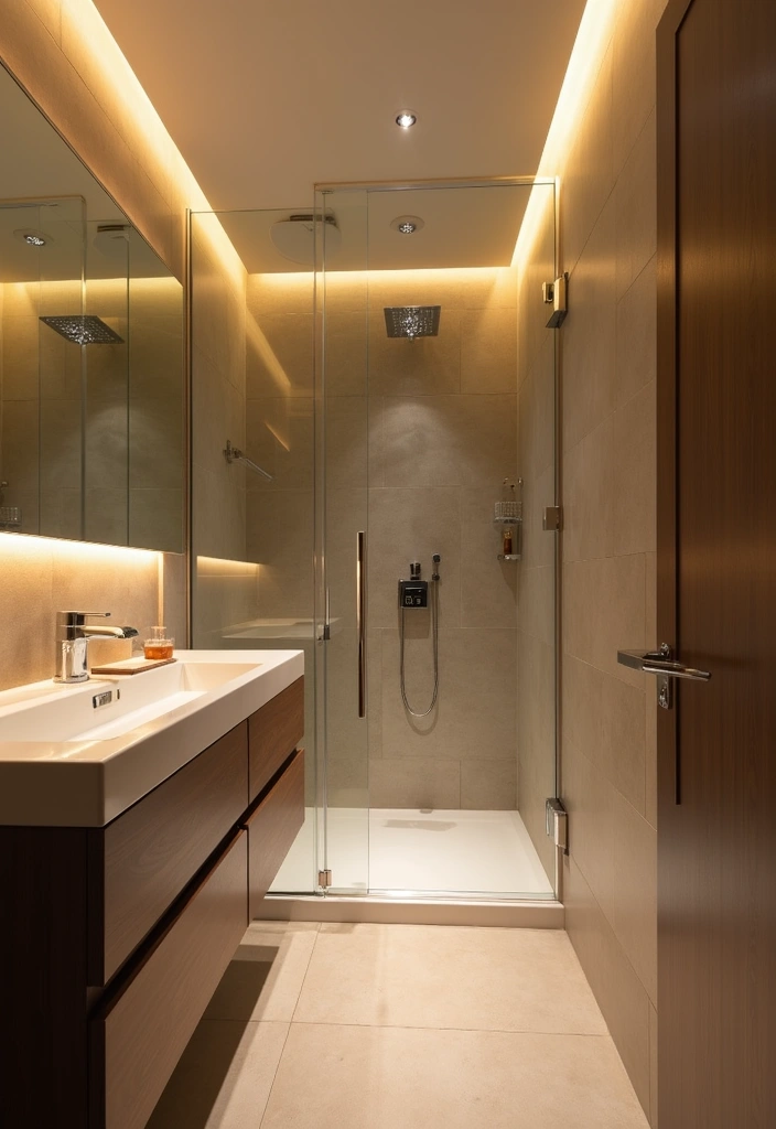 27 Wet Room Bathroom Small Layout Ideas That Work - 10. Integrated Lighting Solutions