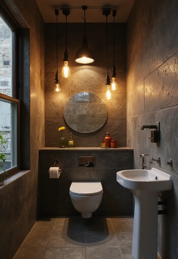 27 Wet Room Bathroom Small Layout Ideas That Work - 20. Bold Lighting Fixtures