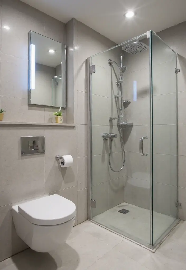 27 Wet Room Bathroom Small Layout Ideas That Work - 26. Integrated Technology