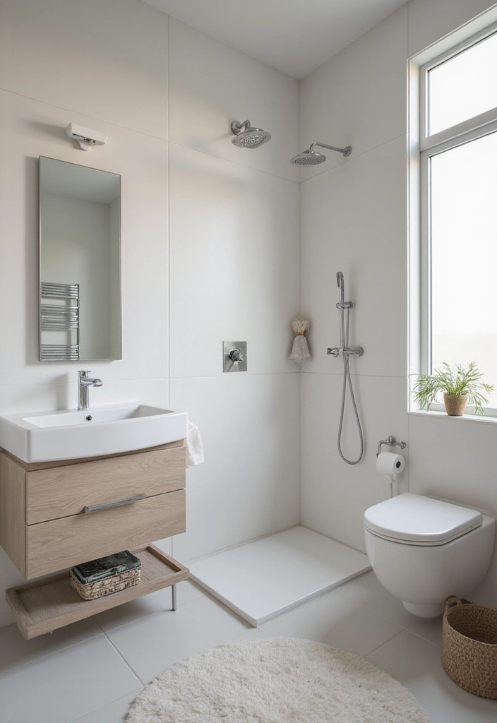 27 Wet Room Bathroom Small Layout Ideas That Work - 8. Minimalistic Fixtures and Decor