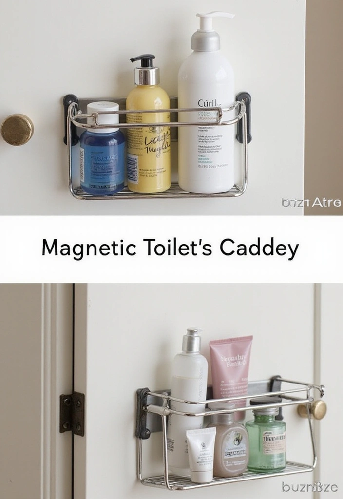 28 Bathroom Caddy Ideas That Organize With Style - 13. Magnetic Caddies: Innovative Storage Solution