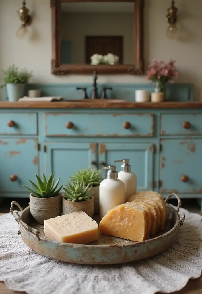 28 Bathroom Caddy Ideas That Organize With Style - 2. Upcycled Vintage Finds: Unique and Chic