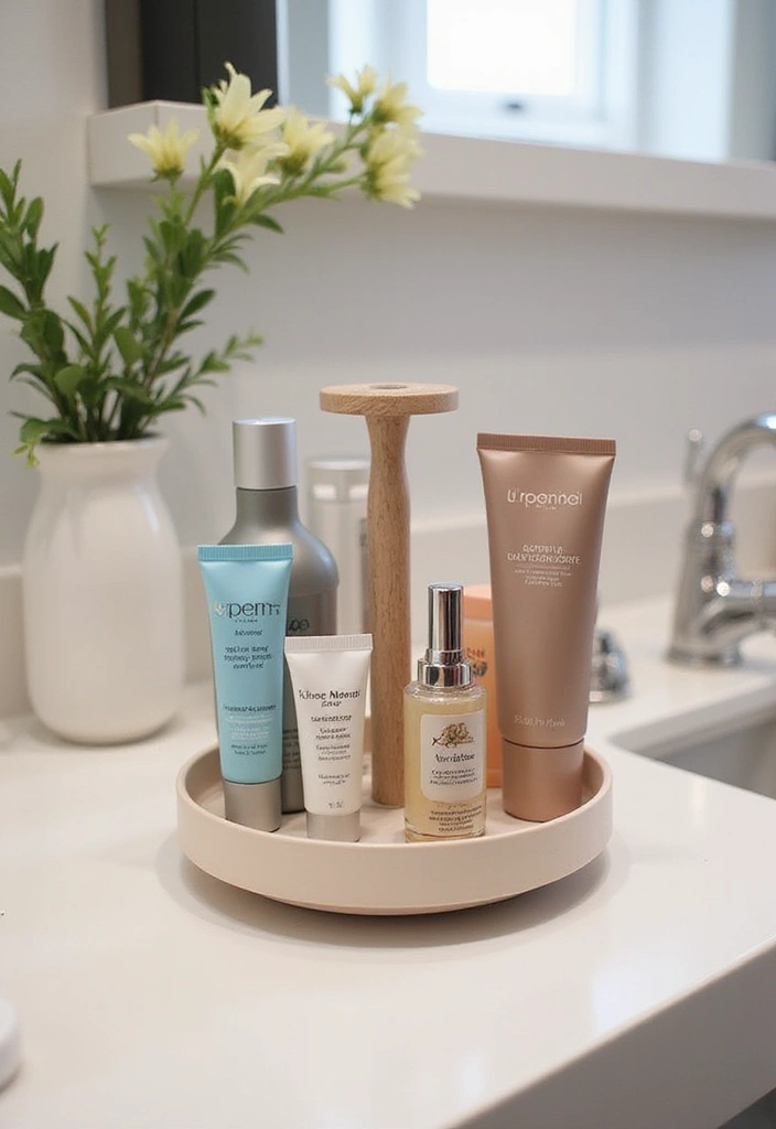 28 Bathroom Caddy Ideas That Organize With Style - 23. Rotating Caddies: Easy Access