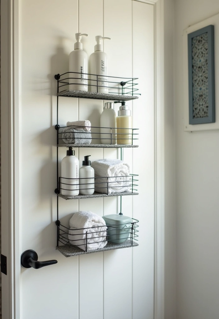 28 Bathroom Caddy Ideas That Organize With Style - 7. Hanging Wall Caddies: Space-Saving Wonders