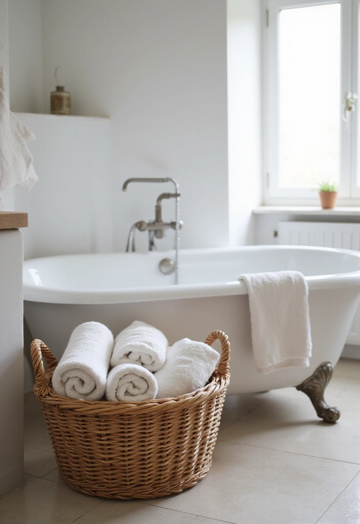28 Bathroom Caddy Ideas That Organize With Style - 8. Wicker Baskets: Classic and Cozy