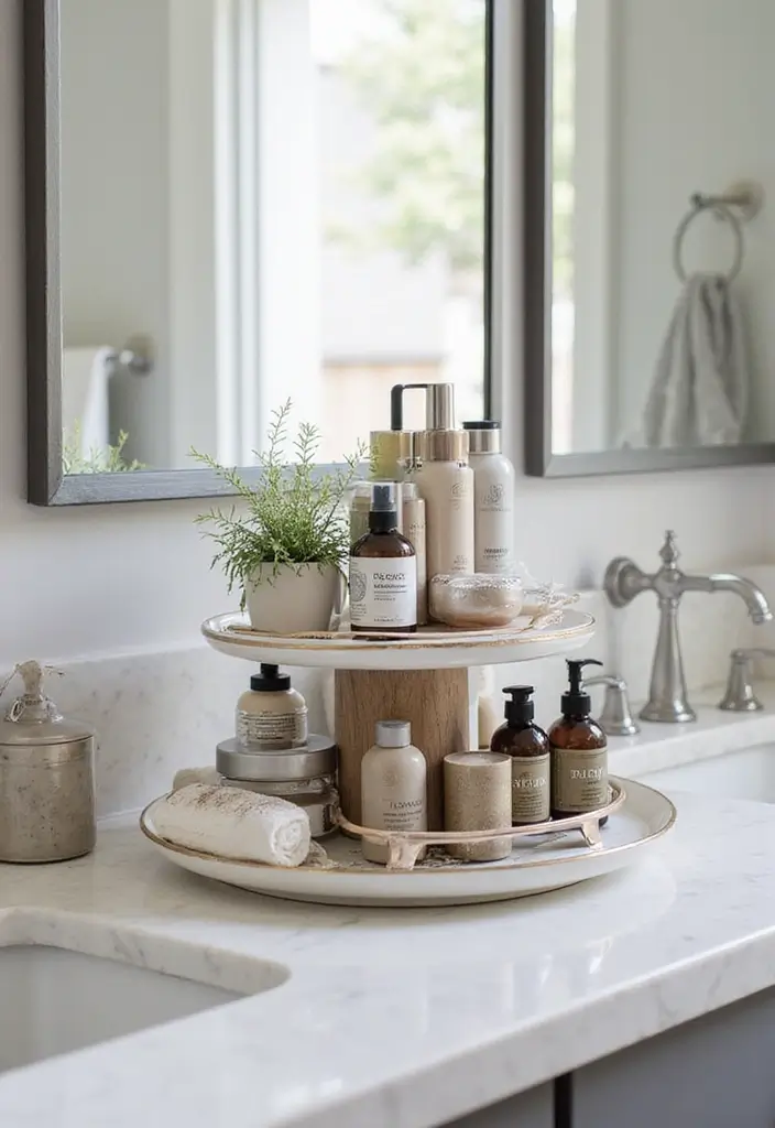 28 Bathroom Caddy Ideas That Organize With Style - 9. Tiered Caddies: Elevate Your Organization