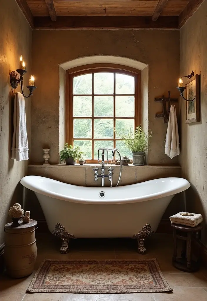 28 Bathroom Country Style Ideas Full of Rustic Charm - 10. Antique Bathtub