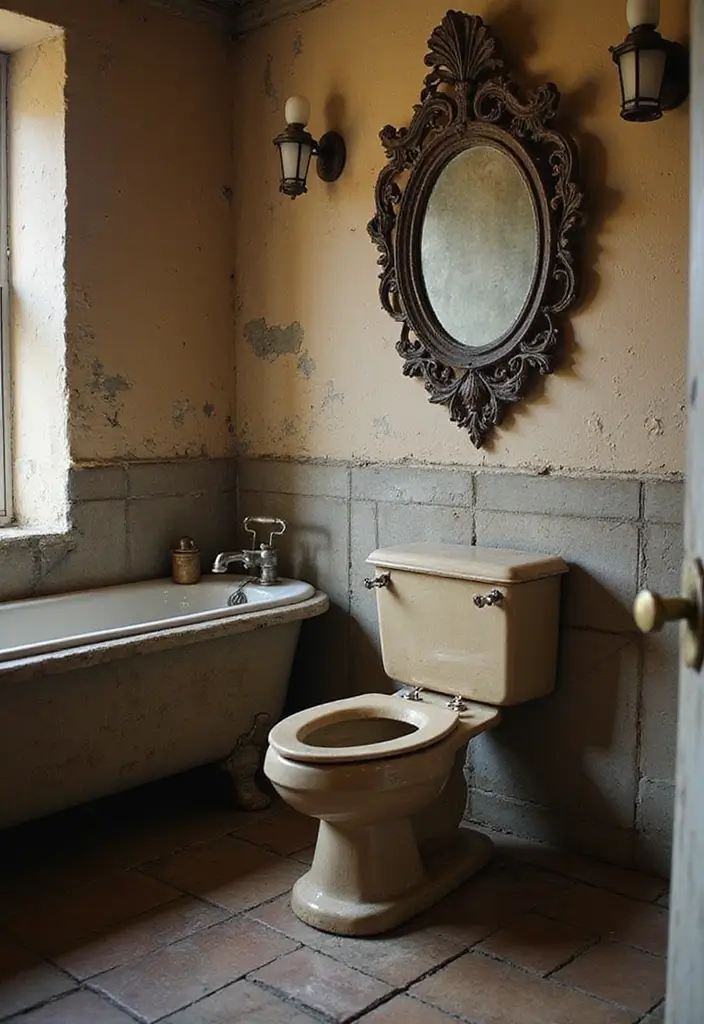 28 Bathroom Country Style Ideas Full of Rustic Charm - 2. Vintage Toilets