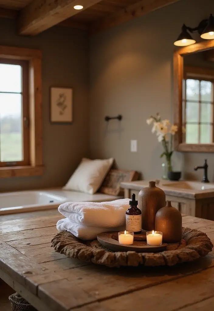 28 Bathroom Country Style Ideas Full of Rustic Charm - 23. Aromatherapy Essentials