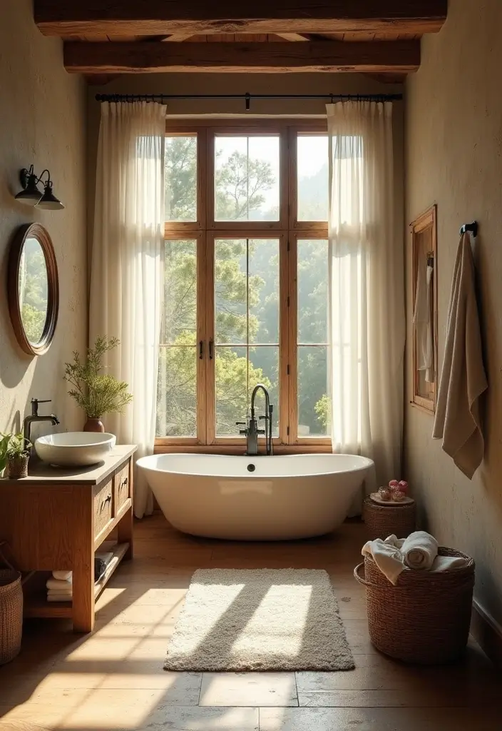 28 Bathroom Country Style Ideas Full of Rustic Charm - 28. Natural Light