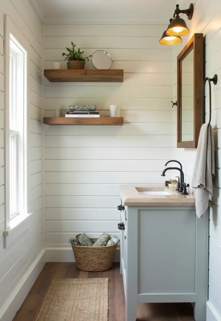 28 Bathroom Country Style Ideas Full of Rustic Charm - 6. Shiplap Walls