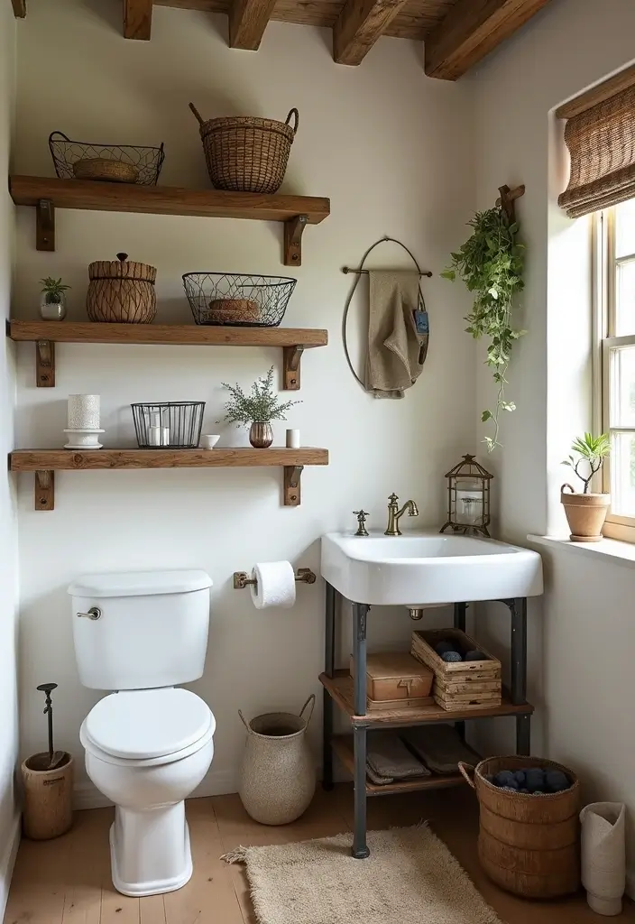28 Bathroom Country Style Ideas Full of Rustic Charm - 7. Rustic Accessories