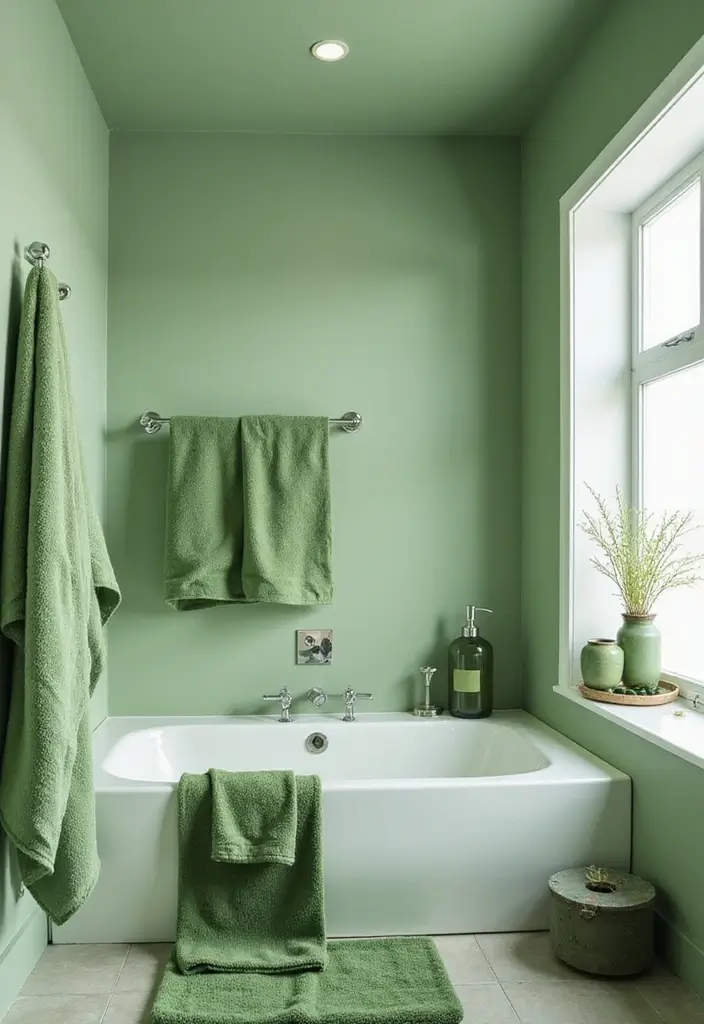 28 Bathroom Ideas Green and Serene for a Natural Vibe - 16. Stylish Green Accessories