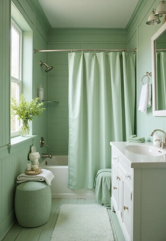 28 Bathroom Ideas Green and Serene for a Natural Vibe - 2. Calming Green Color Palette