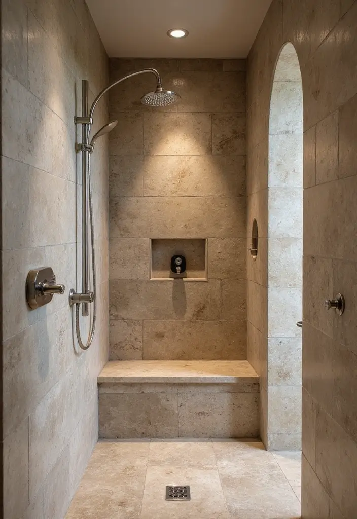 28 Bathroom Ideas Green and Serene for a Natural Vibe - 24. Spa-Style Walk-In Showers