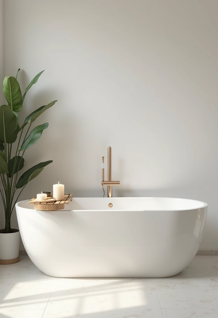28 Bathroom With Bathtub Ideas That Feel Relaxing - 1. Minimalist Elegance