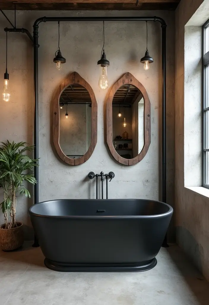 28 Bathroom With Bathtub Ideas That Feel Relaxing - 16. Industrial Chic