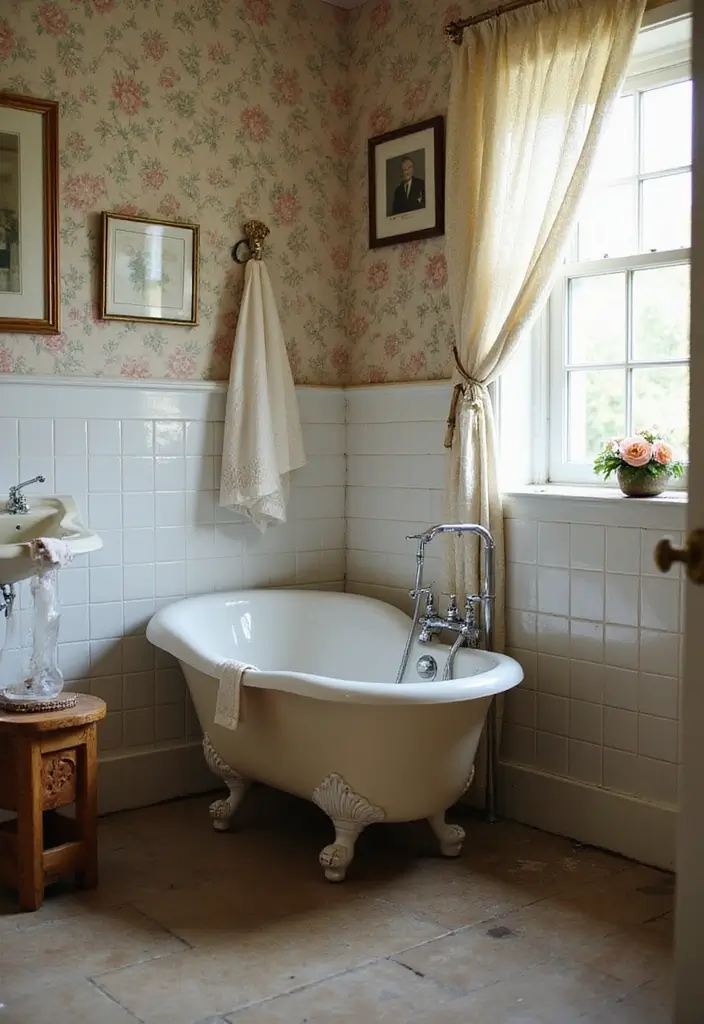 28 Bathroom With Bathtub Ideas That Feel Relaxing - 2. Vintage Charm