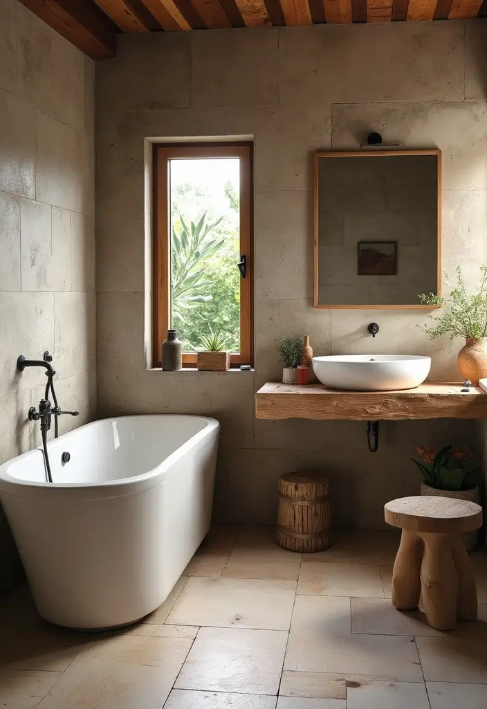 28 Bathroom With Bathtub Ideas That Feel Relaxing - 23. Reclaimed Materials