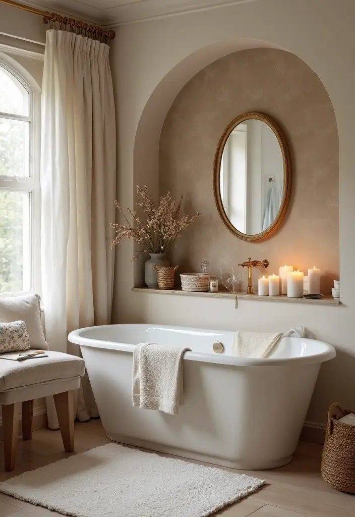 28 Bathroom With Bathtub Ideas That Feel Relaxing - 27. Cozy Nooks