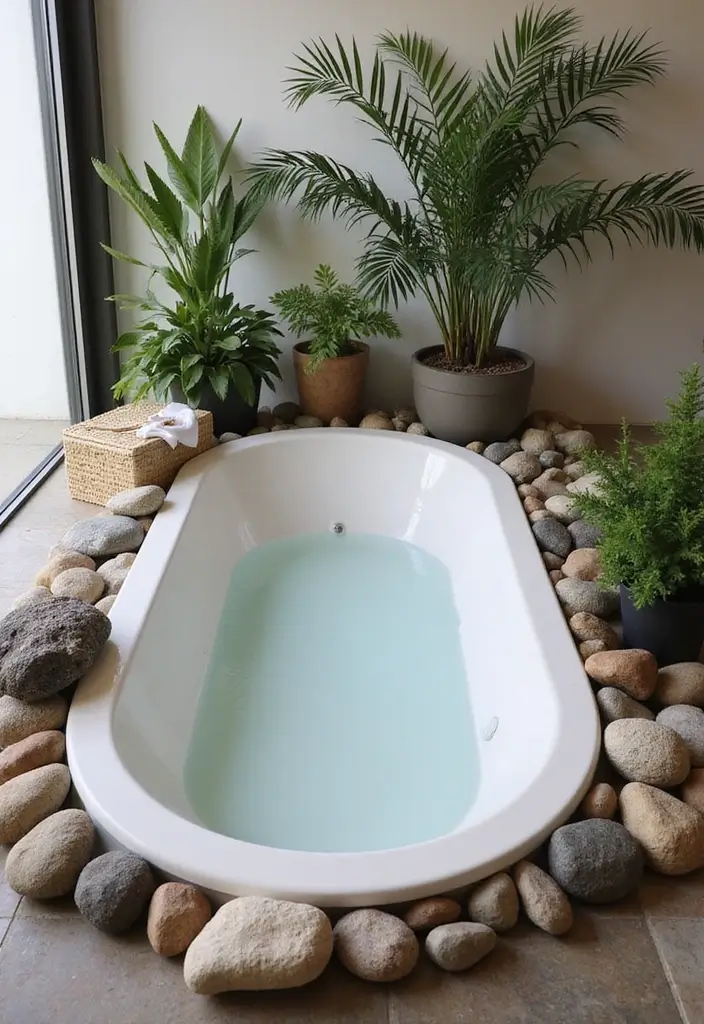 28 Cabana Bathroom Ideas for a Resort-Like Feel - 15. Unique Bathtub Surrounds