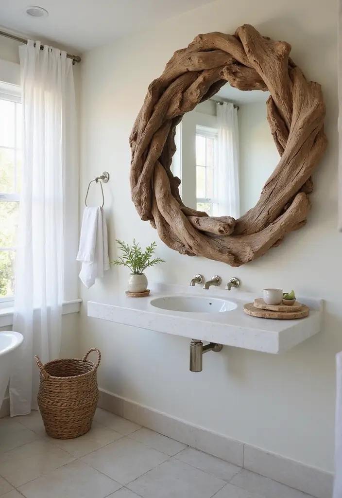 28 Cabana Bathroom Ideas for a Resort-Like Feel - 17. Statement Mirrors