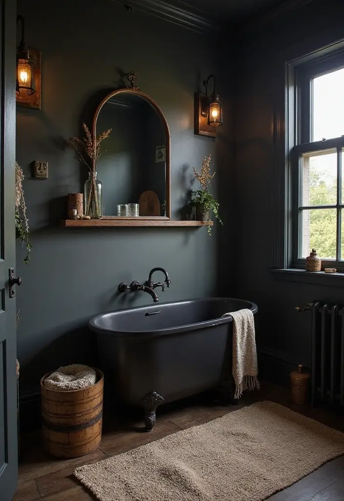 28 Dark Boho Bathroom Designs With Moody Vibes - 26. Finding Balance with Negative Space