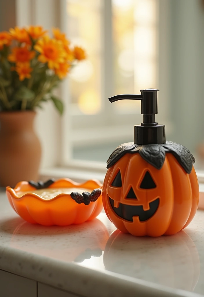 28 Halloween Bathroom Ideas That Are Spooky and Fun - 5. Halloween-Themed Soap Dispensers