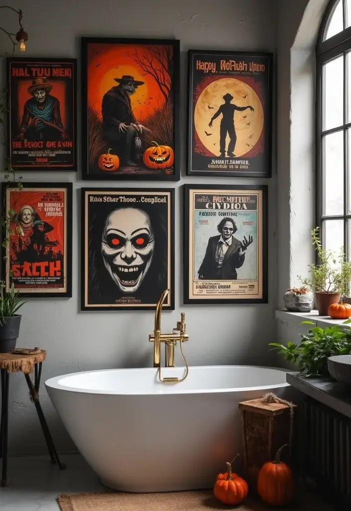 28 Halloween Bathroom Ideas That Are Spooky and Fun - 6. Wicked Wall Art