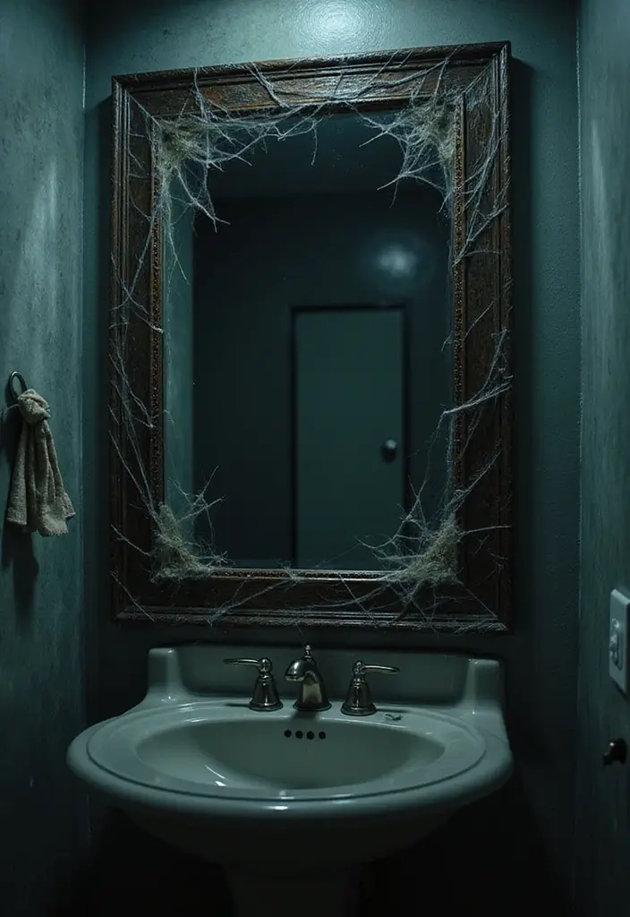 28 Halloween Bathroom Ideas That Are Spooky and Fun - 8. Spooky Mirrors