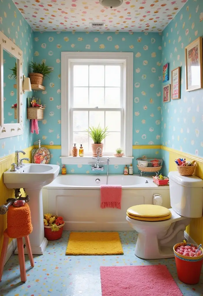 28 Kids Bathroom Ideas That Are Playful and Easy to Clean - 16. Playful Patterns
