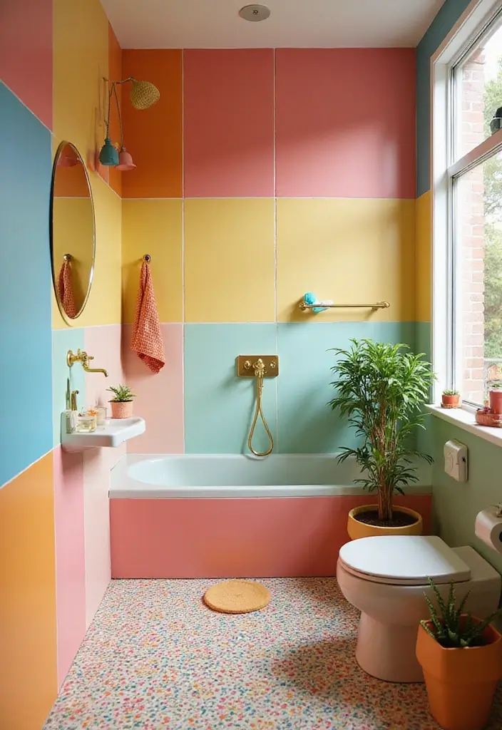 28 Kids Bathroom Ideas That Are Playful and Easy to Clean - 18. Color Block Fun