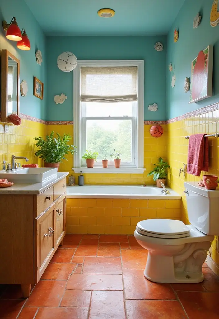 28 Kids Bathroom Ideas That Are Playful and Easy to Clean - 19. Active Adventure Zone