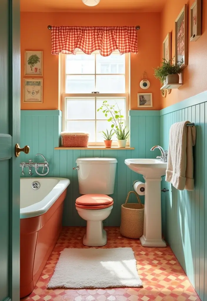 28 Kids Bathroom Ideas That Are Playful and Easy to Clean - 26. Fun Retro Vibes