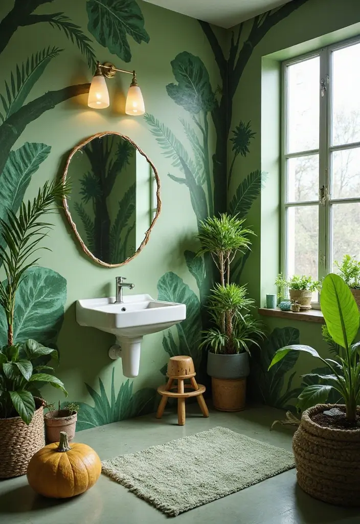 28 Kids Bathroom Ideas That Are Playful and Easy to Clean - 27. Urban Jungle