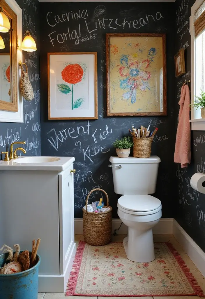 28 Kids Bathroom Ideas That Are Playful and Easy to Clean - 7. Artful Expressions