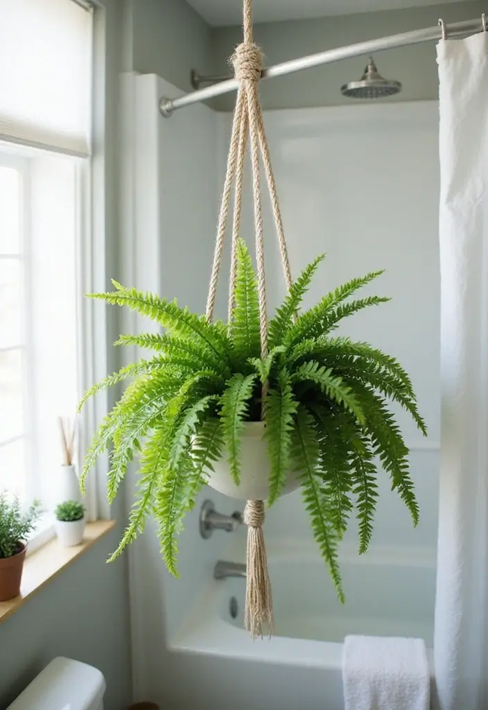 28 Plants in Bathroom Ideas That Freshen the Air - 13. Boston Fern: Lush and Airy