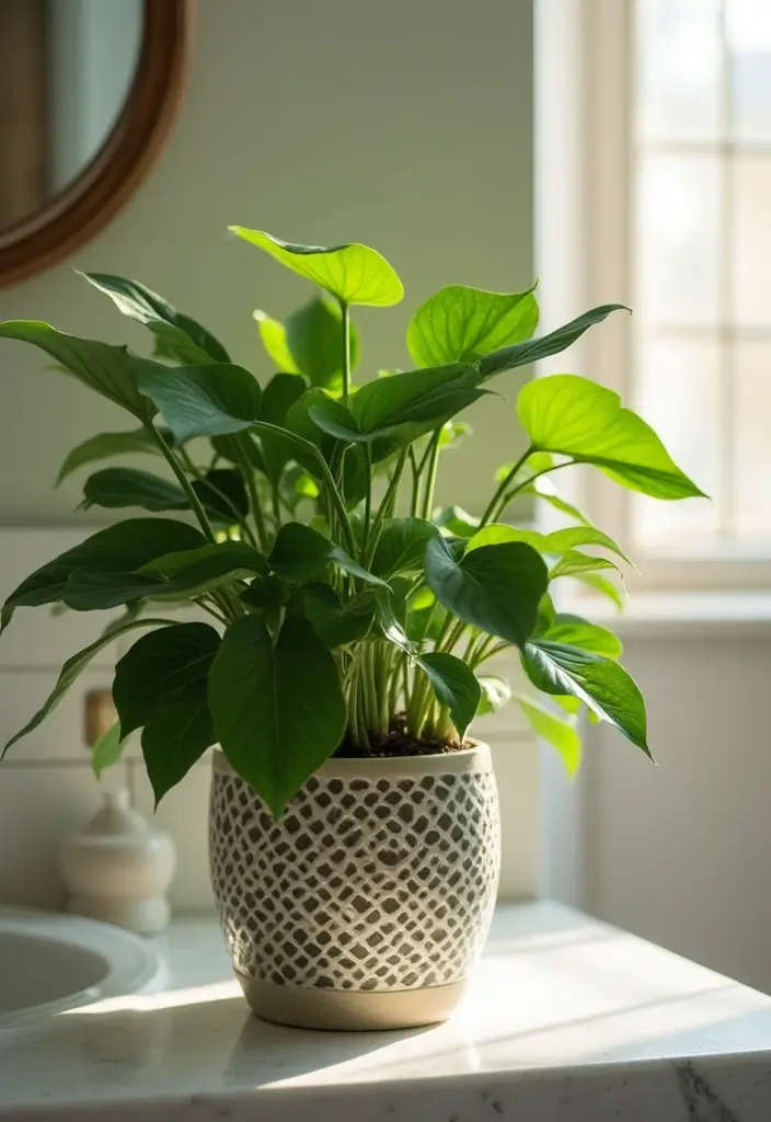 28 Plants in Bathroom Ideas That Freshen the Air - 16. Maranta: The Prayer Plant